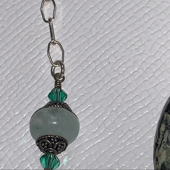 Handcrafted “Hint of Mint” Stone & Sterling Necklace & Earring Set - Picture 6 of 14